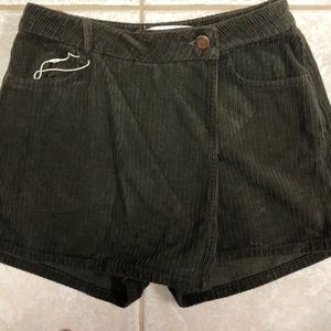 Zara green corduroy skort